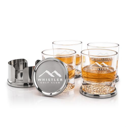 Corporate Gifts - Barware - Barware Gift Sets - Baldoni Coasters & Fairway On-the-Rocks Set