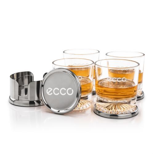 Corporate Gifts - Barware - Barware Gift Sets - Baldoni Coasters & Romford On-the-Rocks Set