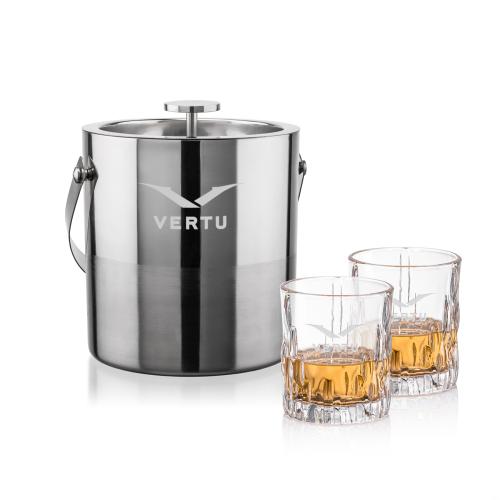 Corporate Gifts - Barware - Barware Gift Sets - Catania Ice Bucket & Newport On-the-Rocks Set