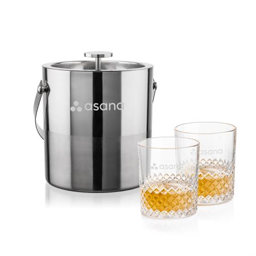 Corporate Gifts - Barware - Barware Gift Sets - Catania Ice Bucket & Tacoma On-the-Rocks Set