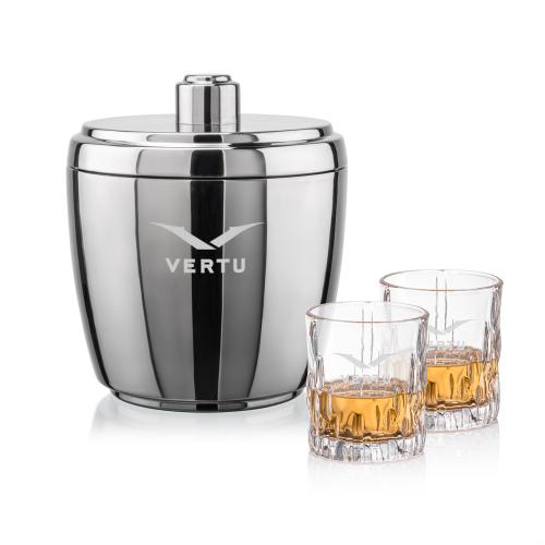 Corporate Gifts - Barware - Barware Gift Sets - Pescara Ice Bucket & Newport On-the-Rocks Set