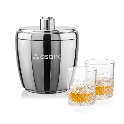 Corporate Gifts - Barware - Barware Gift Sets - Pescara Ice Bucket & Tacoma On-the-Rocks Set