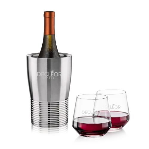 Corporate Gifts - Barware - Barware Gift Sets - Genoa Wine Cooler & Tucson Stemless Wine Set