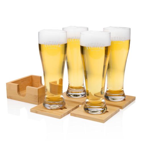 Corporate Gifts - Barware - Barware Gift Sets - Bamboo Coaster Gift Set - Muskoka