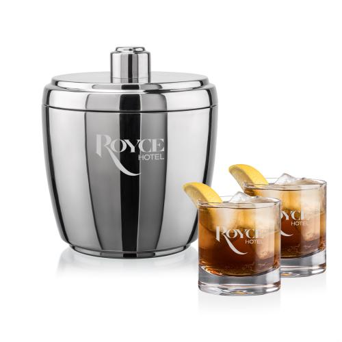 Corporate Gifts - Barware - Barware Gift Sets - Pescara Ice Bucket & Wakefield On-the-Rocks Set