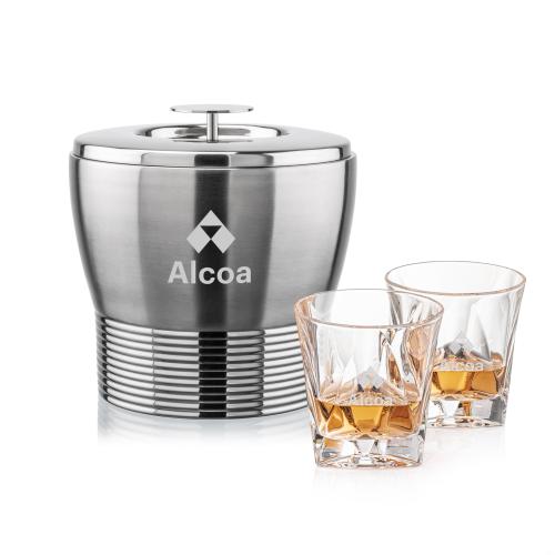 Corporate Gifts - Barware - Barware Gift Sets - Genoa Ice Bucket & Oakhaven On-the-Rocks Set