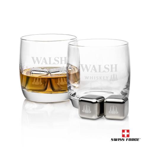Corporate Gifts - Barware - Barware Gift Sets - Swiss Force&reg; S/S Ice Cubes & 2 Ritz OTR