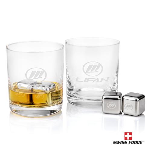 Corporate Gifts - Barware - Barware Gift Sets - Swiss Force&reg; S/S Ice Cubes & 2 Waldorf OTR