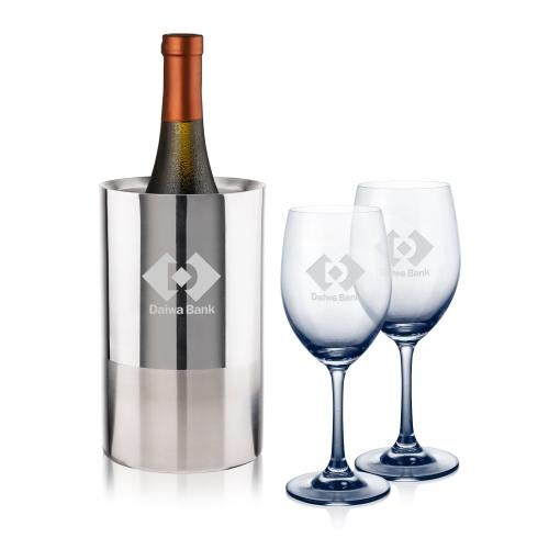 Corporate Gifts - Barware - Wine Glasses - Catania Wine Cooler & Soudan Wine Smoke