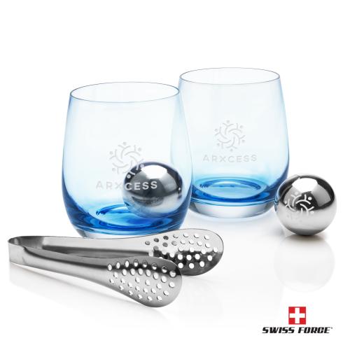 Corporate Gifts - Barware - Tumblers & Glasses - Swiss Force&reg; S/S Balls & 2 Soudan OTR - Blue