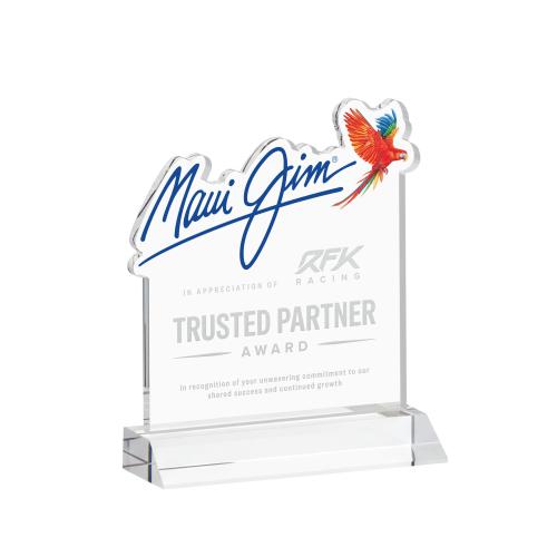 Recognition Awards - Crystal Awards - EdgeCraft Square on Mitered - Clear (via Air)