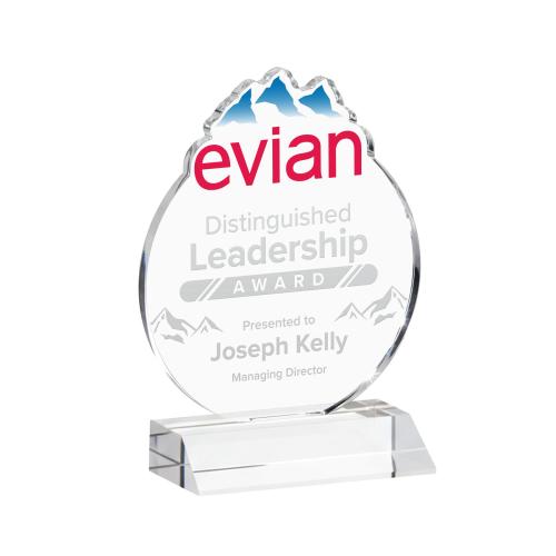 Recognition Awards - Crystal Awards - EdgeCraft Round on Mitered - Clear (via Air)