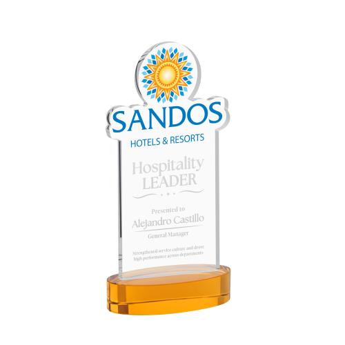 Recognition Awards - Crystal Awards - EdgeCraft Rectangle on Alberton - Amber (via Ocean)