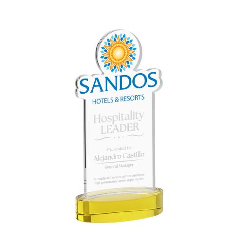 Recognition Awards - Crystal Awards - EdgeCraft Rectangle on Alberton - Gold (via Ocean)