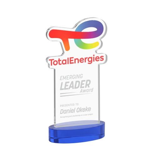 Recognition Awards - Crystal Awards - EdgeCraft Rectangle on Alberton - Blue (via Ocean)