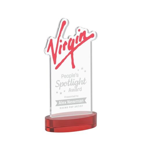 Recognition Awards - Crystal Awards - EdgeCraft Rectangle on Alberton - Red (via Ocean)