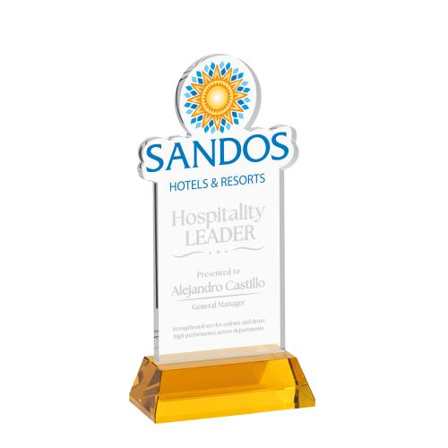 Recognition Awards - Crystal Awards - EdgeCraft Rectangle on Hartford - Amber (via Ocean)
