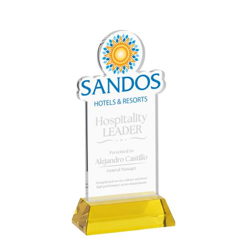 Recognition Awards - Crystal Awards - EdgeCraft Rectangle on Hartford - Gold (via Ocean)