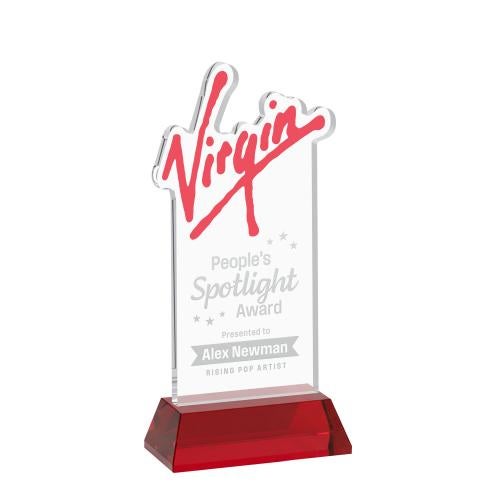 Recognition Awards - Crystal Awards - EdgeCraft Rectangle on Hartford - Red (via Ocean)