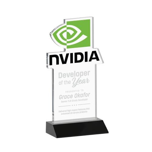 Recognition Awards - Crystal Awards - EdgeCraft Rectangle on Mitered - Black (via Ocean)