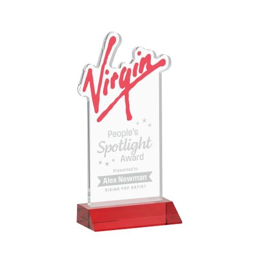 Recognition Awards - Crystal Awards - EdgeCraft Rectangle on Mitered - Red (via Ocean)