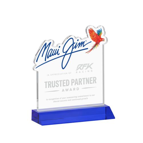 Recognition Awards - Crystal Awards - EdgeCraft Square on Mitered - Blue (via Ocean)