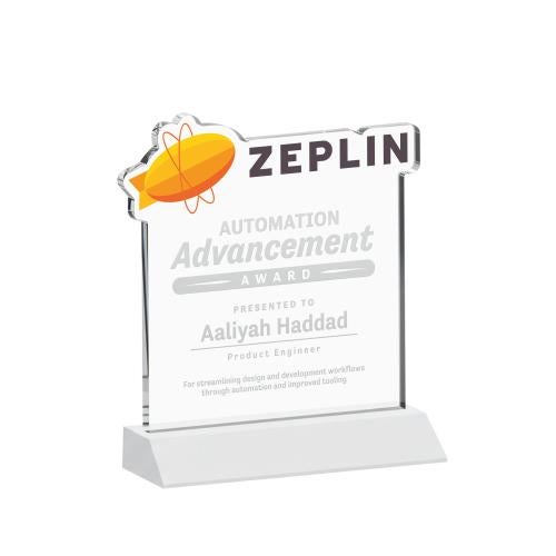 Recognition Awards - Crystal Awards - EdgeCraft Square on Mitered - White (via Ocean)