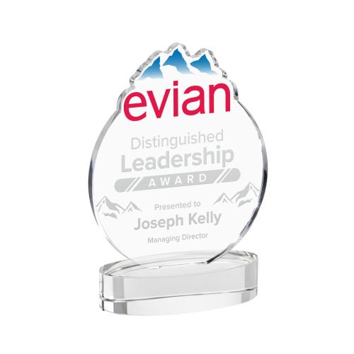 Recognition Awards - Crystal Awards - EdgeCraft Round on Alberton - Clear (via Ocean)