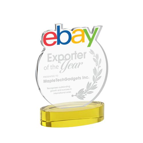 Recognition Awards - Crystal Awards - EdgeCraft Round on Alberton - Gold (via Ocean)