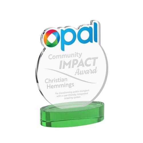 Recognition Awards - Crystal Awards - EdgeCraft Round on Alberton - Green (via Ocean)