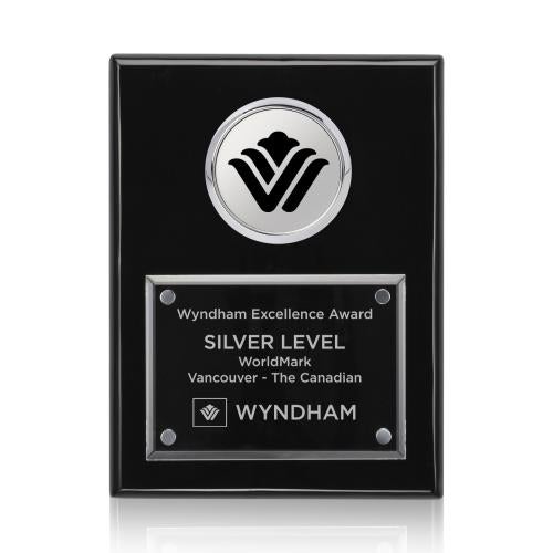 Plaque Awards - Appreciation Plaques - Jansenn Plaque - Black/Chrome
