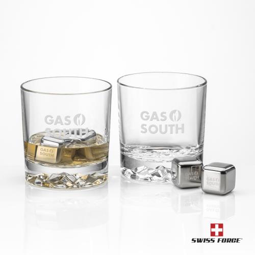 Corporate Gifts - Barware - Barware Gift Sets - Swiss Force&reg; S/S Ice Cubes & 2 Cassidy OTR