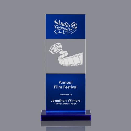 Basilia 3D Award - Blue Recognition Awards - Crystal Awards - Basilia 3D Award - Blue