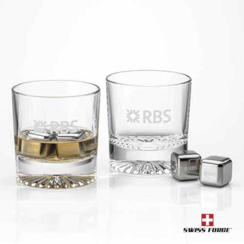Swiss Force® S/S Ice Cubes & 2 Romford OTR Corporate Gifts - Barware - Barware Gift Sets - Swiss Force® S/S Ice Cubes & 2 Romford OTR