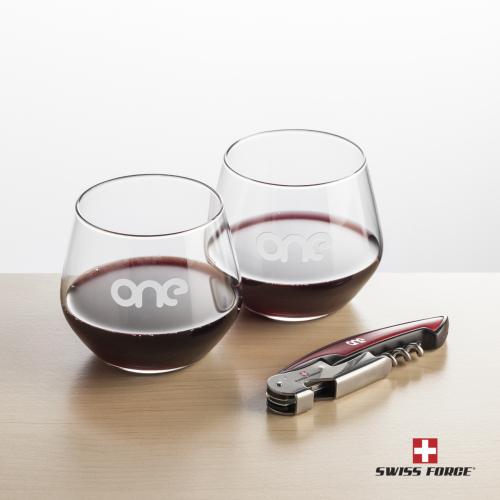 Corporate Gifts - Barware - Barware Gift Sets - Swiss Force&reg; Opener & Mandelay Stemless Wine