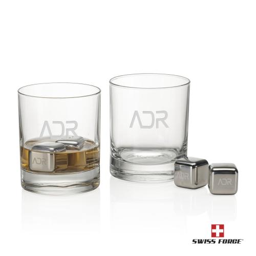 Corporate Gifts - Barware - Barware Gift Sets - Swiss Force&reg; S/S Ice Cubes & 2 Chelsea OTR