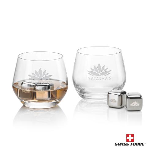 Corporate Gifts - Barware - Barware Gift Sets - Swiss Force&reg; S/S Ice Cubes & 2 Bexley OTR
