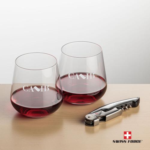Corporate Gifts - Barware - Barware Gift Sets - Swiss Force&reg; Opener & Howden Stemless Wine