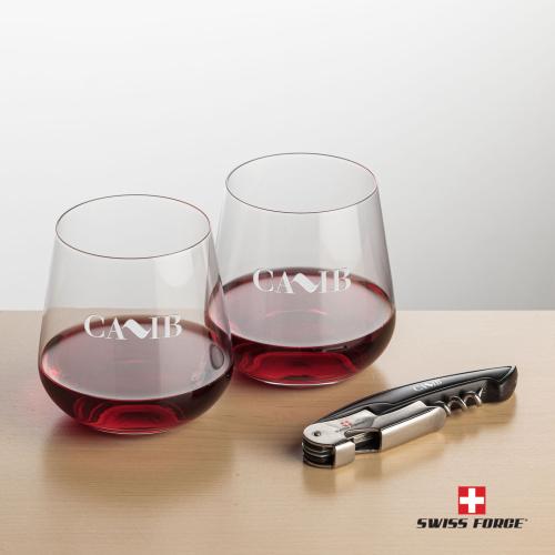 Corporate Gifts - Barware - Barware Gift Sets - Swiss Force&reg; Opener & Howden Stemless Wine