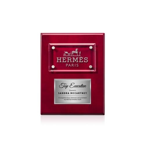 Plaque Awards - Appreciation Plaques - Gossamer Plaque - Rosewood/Silver