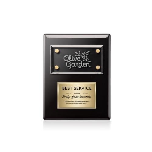 Plaque Awards - Appreciation Plaques - Gossamer Plaque - Black/Gold