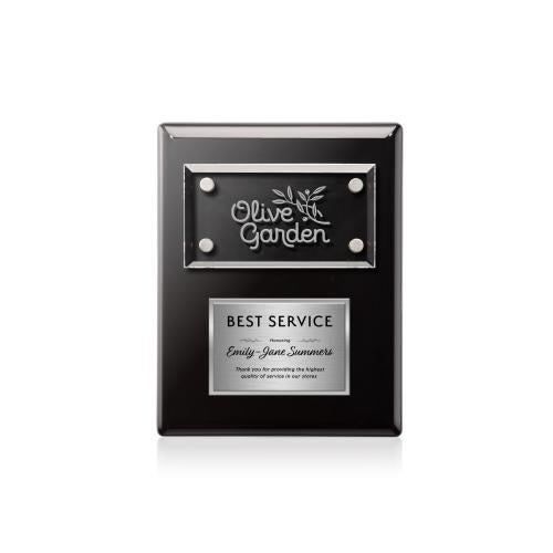Plaque Awards - Appreciation Plaques - Gossamer Plaque - Black/Silver