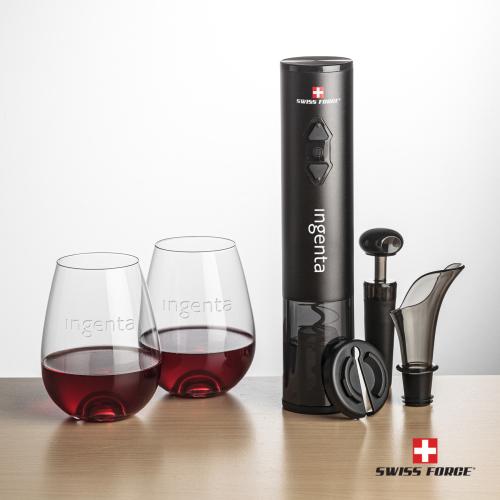 Corporate Gifts - Barware - Barware Gift Sets - Swiss Force&reg; Opener Set & Edderton Stemless Wine