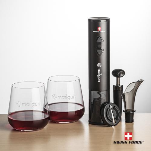 Corporate Gifts - Barware - Barware Gift Sets - Swiss Force&reg; Opener Set & Howden Stemless Wine