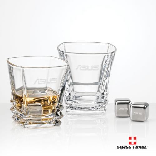 Corporate Gifts - Barware - Barware Gift Sets - Swiss Force&reg; S/S Ice Cubes & 2 Bentley OTR