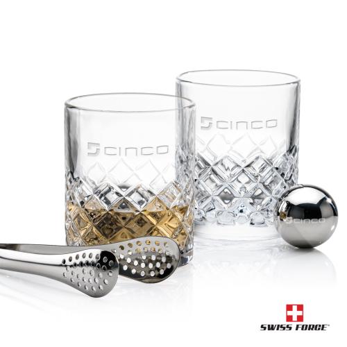 Corporate Gifts - Barware - Barware Gift Sets - Swiss Force&reg; S/S Balls & 2 Longford OTR