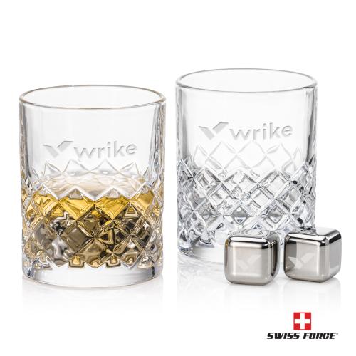 Corporate Gifts - Barware - Barware Gift Sets - Swiss Force&reg; S/S Ice Cubes & 2 Longford OTR