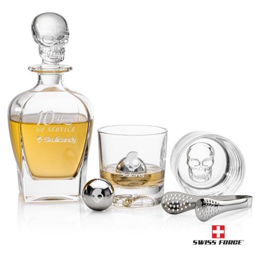 Corporate Gifts - Barware - Barware Gift Sets - Delrina Skull Decanter Set & Ice Balls