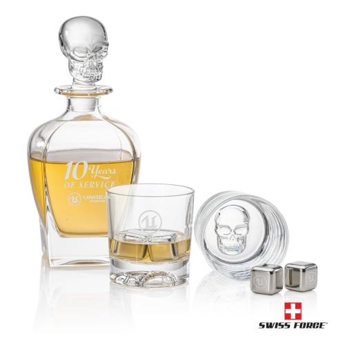 Corporate Gifts - Barware - Barware Gift Sets - Delrina Skull Decanter Set & Ice Cubes