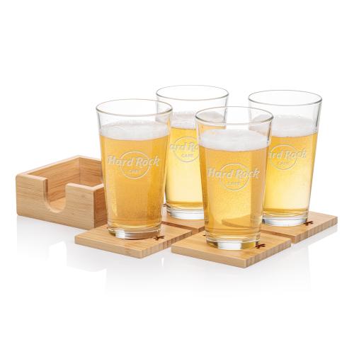 Corporate Gifts - Barware - Barware Gift Sets - Bamboo Coaster Gift Set - Chelsea